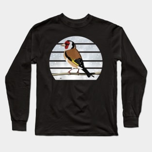 Goldfinch Winter Snow Bird Watching Birding Ornithologist Gift Long Sleeve T-Shirt